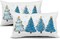 Blue Christmas Tree Lumbar Throw Pillow Covers 12X20 In Set of 2 Xmas Tree Lights Stars Decorative Rectangle Pillow Cases Winter Holiday Pillow Cover Farmhouse Home Decor For Living Room Sofa Couch